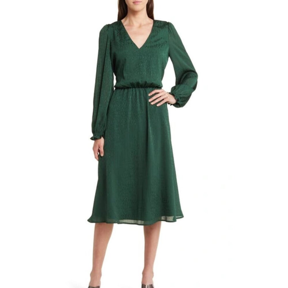 Women’s Nordstrom Deep Green Long Sleeve Dress - Size Medium